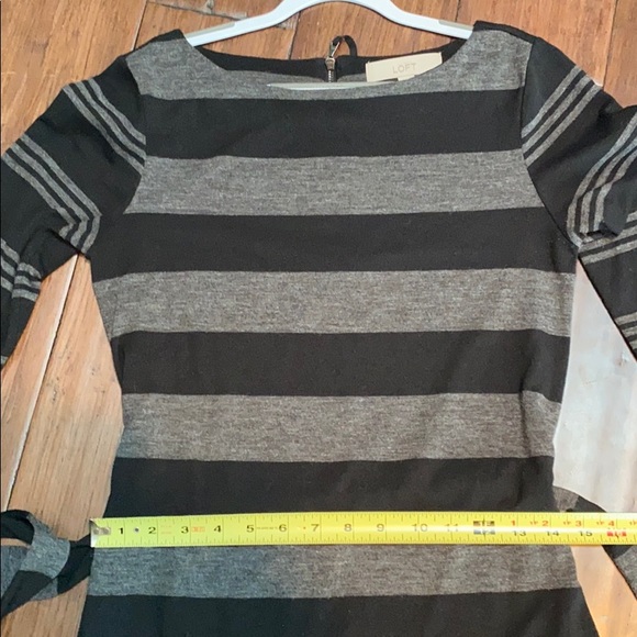 LOFT Black and Gray Lightweight Sweater Dress - Picture 6 of 7